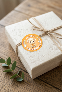 21 Adet Mutlu Bayramlar Etiketi Kurban Bayramı Hediye Kutusu Paketleme Sticker