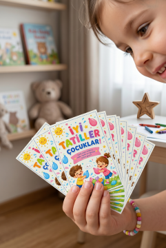 Okul Yaz Tatili İyi Tatiller Hediye Paketleme Kartları Tatil Hediyesi