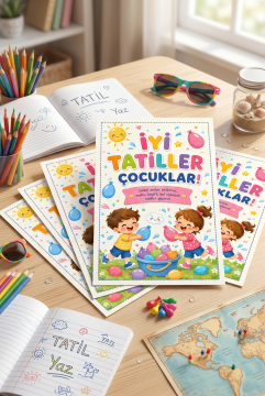 Okul Yaz Tatili İyi Tatiller Hediye Paketleme Kartları Tatil Hediyesi