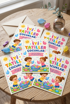 Okul Yaz Tatili İyi Tatiller Hediye Paketleme Kartları Tatil Hediyesi