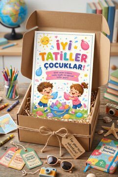 Okul Yaz Tatili İyi Tatiller Hediye Paketleme Kartları Tatil Hediyesi