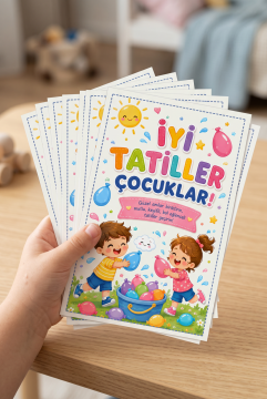 Okul Yaz Tatili İyi Tatiller Hediye Paketleme Kartları Tatil Hediyesi