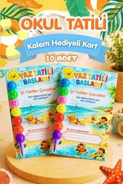 Okul Yaz Tatili Hediyesi Kartlı Emoji Yumurtlayan Emojili Kalem 10 Adet Karne Hediyesi