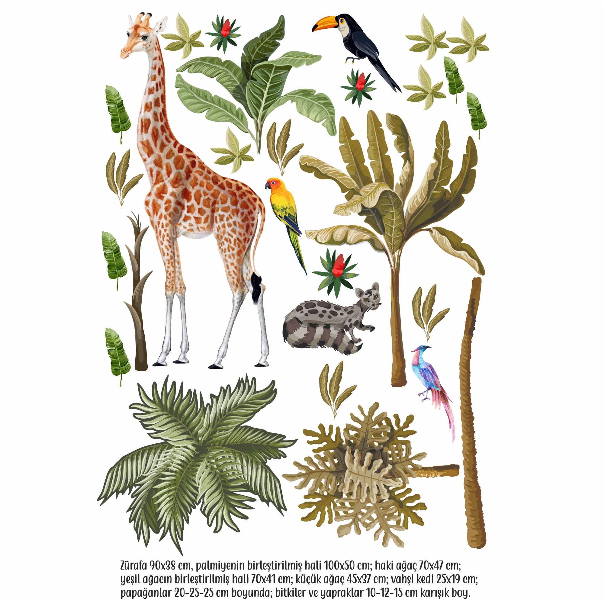 Tropikal Macera Sticker Set Orta Boy