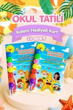 Okul Yaz Tatili Hediyesi Kartlı Emoji Yumurtlayan Emojili Kalem 10 Adet Karne Hediyesi