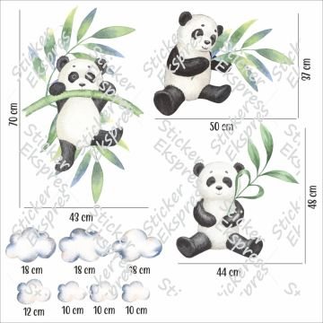 Sevimli Pandalar Sticker Set