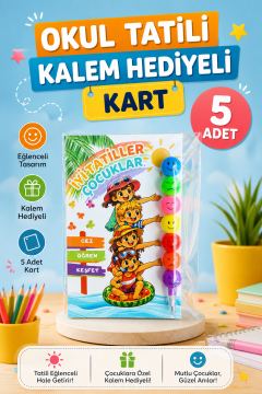 Okul Yaz Tatili Hediyesi Kartlı Emoji Yumurtlayan Emojili Kalem 5 Adet Karne Hediyesi