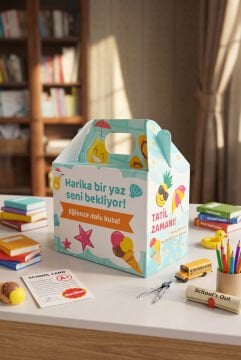 5 Adet Okul Yaz Tatili Hediye Kutusu Karne Mezuniyet Hediyesi Tatil Hediye Paketi