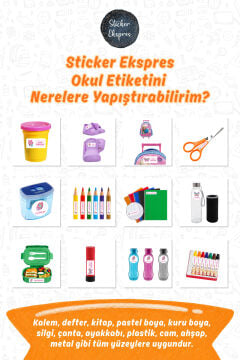 Okul Etiketi Lila Pembe Kuromi Kalem Defter Etiketi Özel İsim Yazılabilen Etiket 245 Adet İsim Etiketi