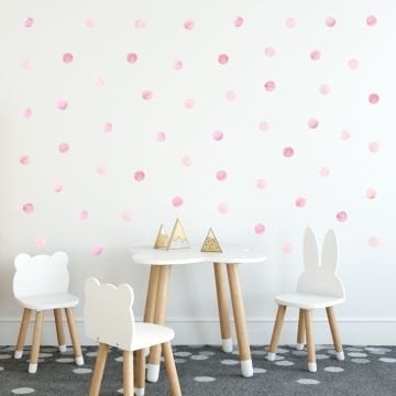 Pembe Suluboya Puantiye Set 5 cm