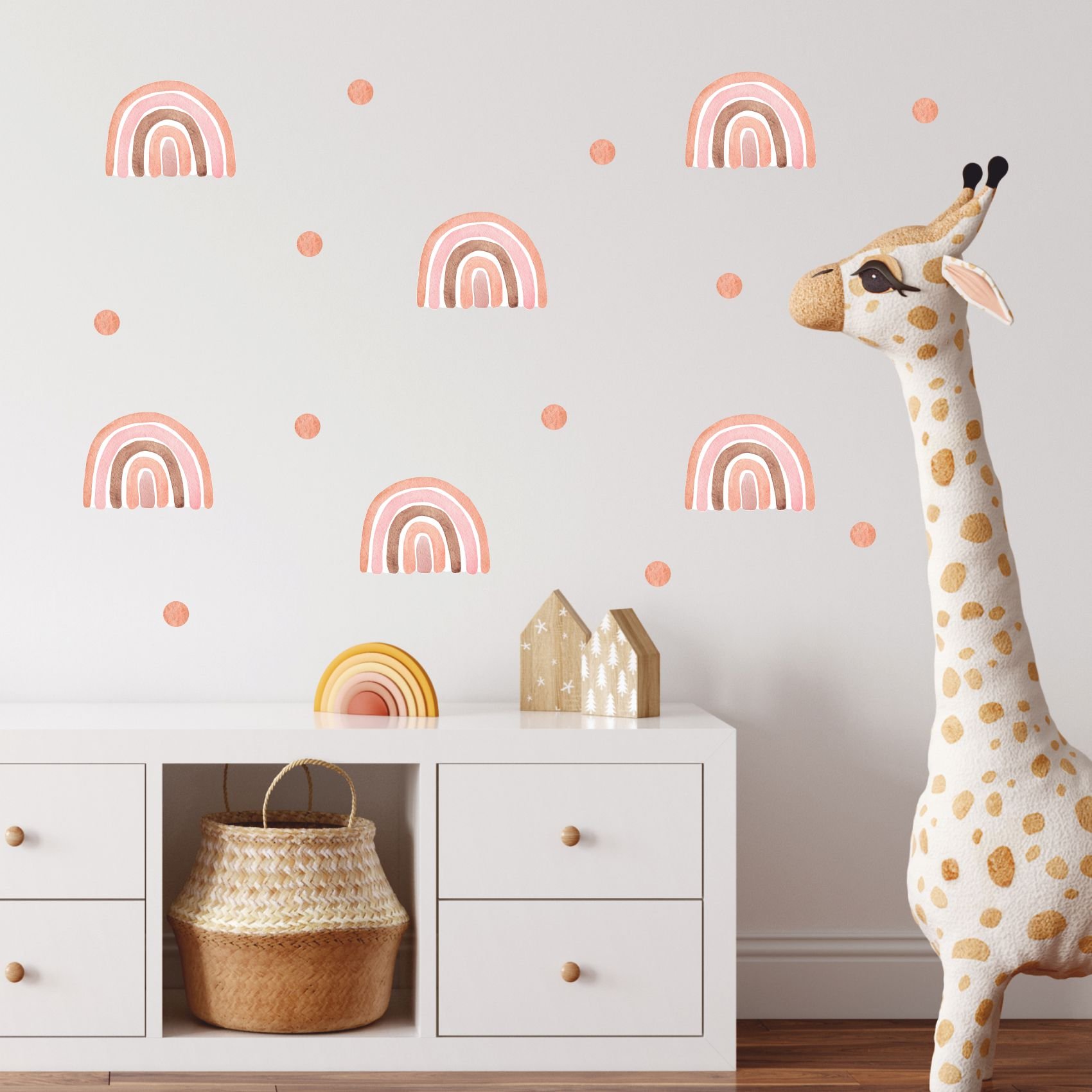 Woody Suluboya Gökkuşakları ve Puantiyeler Sticker Set