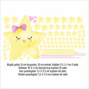 Sevimli Uykucu Yıldız Puantiye Sticker Set