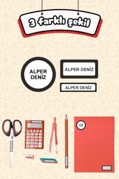 Okul Etiketi Siyah Çerçeveli Sade Kalem Defter Etiketi Özel İsim Yazılabilen Etiket 245 Adet İsim Etiketi