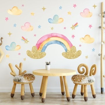 Sim Efektli Gökkuşağı Sticker Set