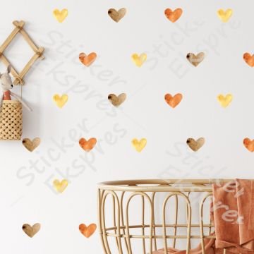 7 cm Warm Suluboya Kalpler Sticker Set
