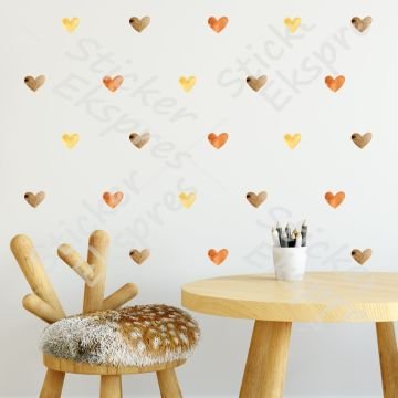 5 cm Warm Suluboya Kalpler Sticker Set