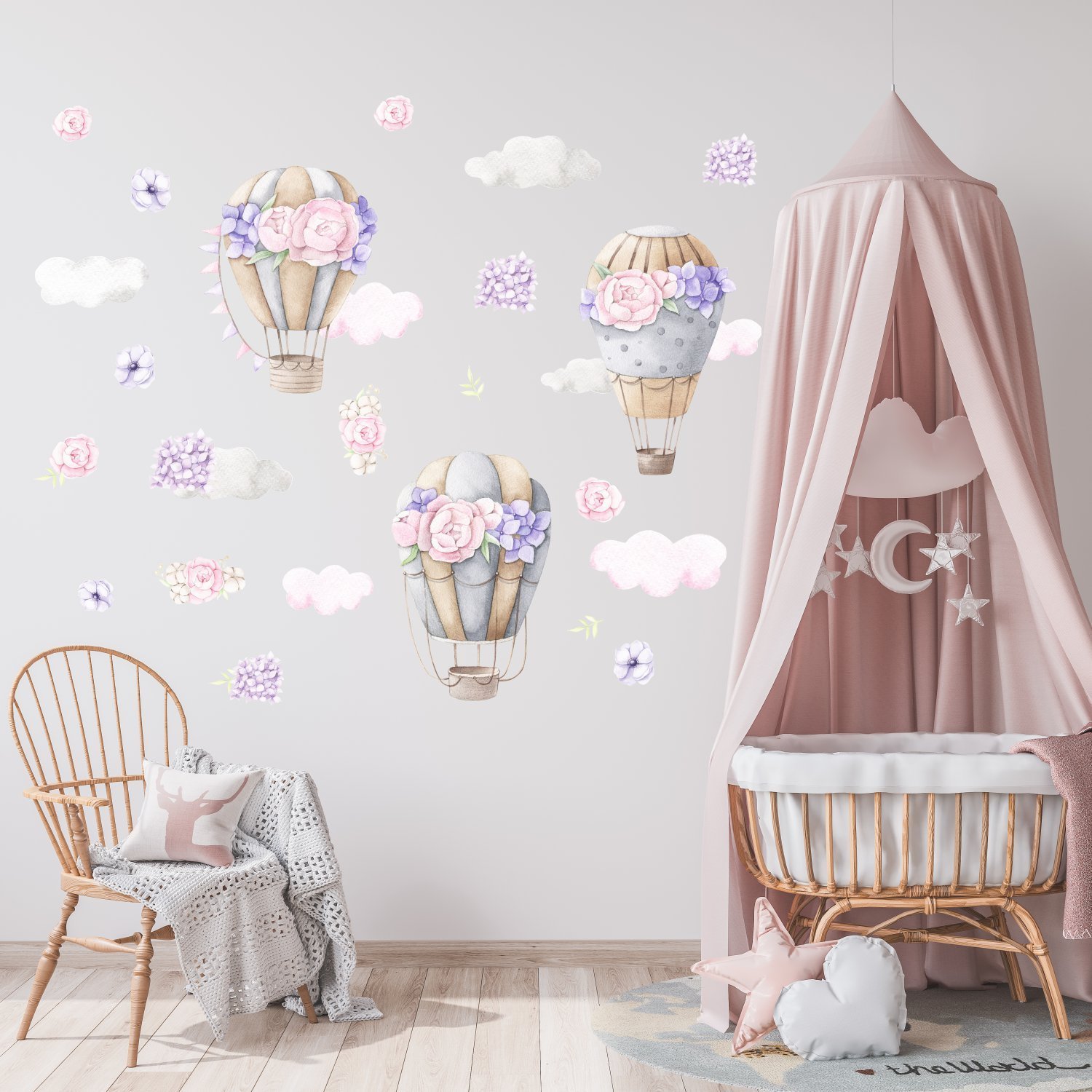 Çiçekli Balonlar Sticker Set