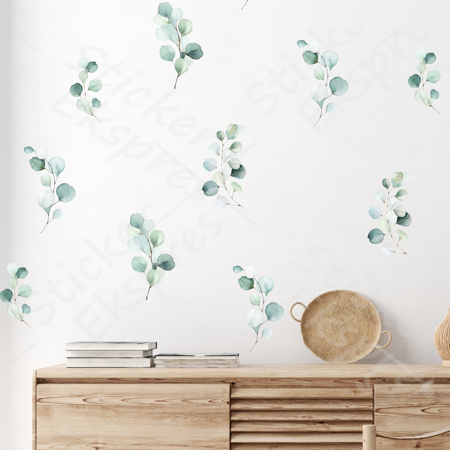 Okaliptüs Yapraklar Sticker Set