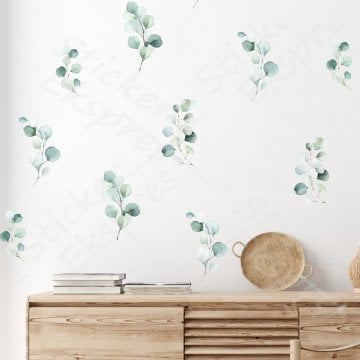 Okaliptüs Yapraklar Sticker Set