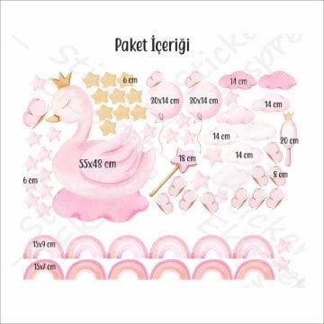 Prenses Kuğu Sticker Set