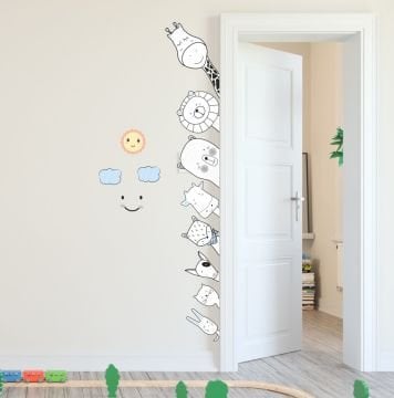 Mavili Sevimli Hayvan Arkadaşlar Sticker Set
