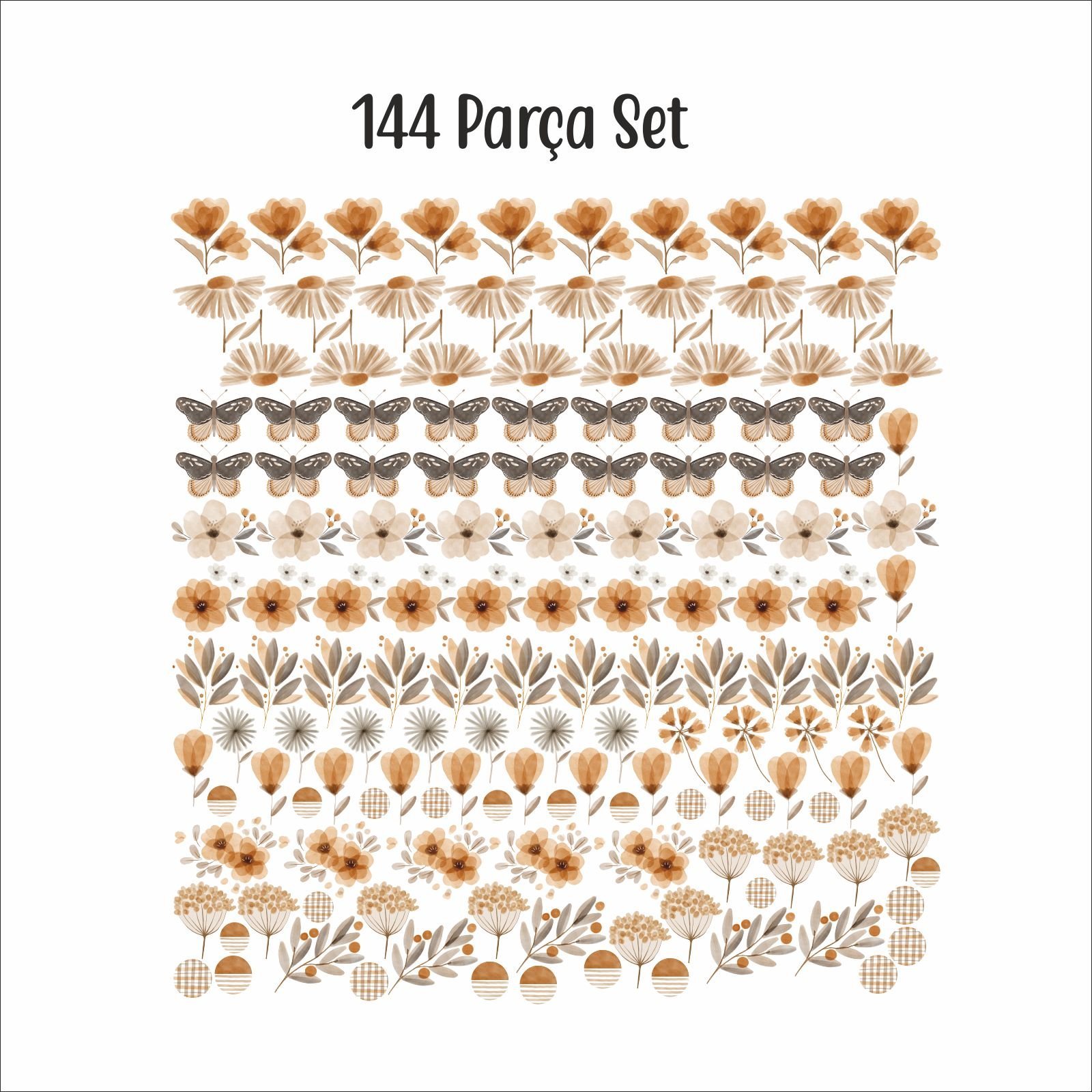 Vintage Çiçekli Set 144 Parça