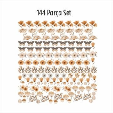 Vintage Çiçekli Set 144 Parça