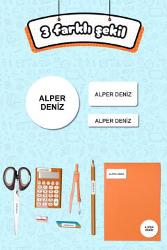 Okul Etiketi Beyaz Sade Model Kalem Defter Etiketi Özel İsim Yazılabilen Etiket 245 Adet İsim Etiketi