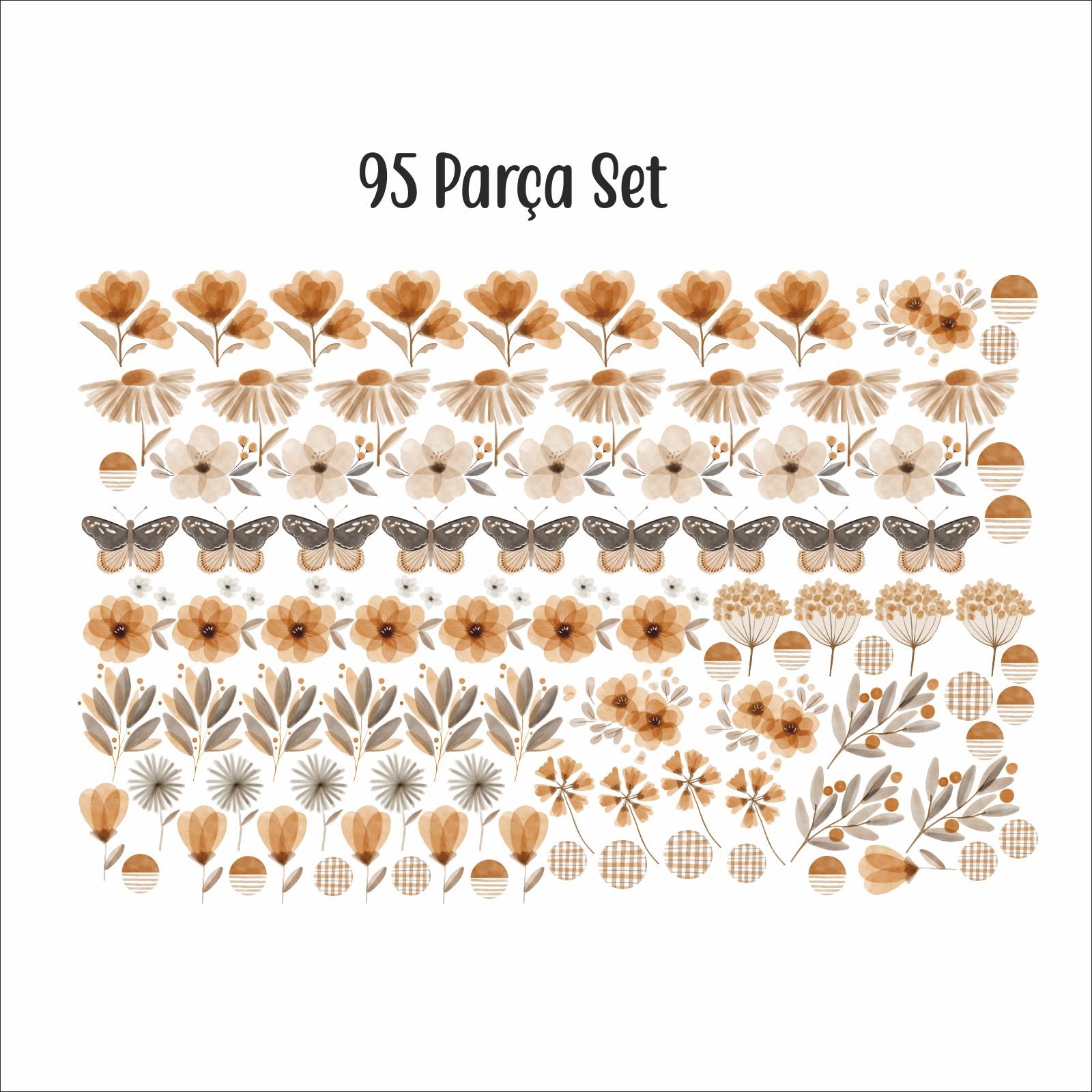 Vintage Çiçekli Set 95 Parça