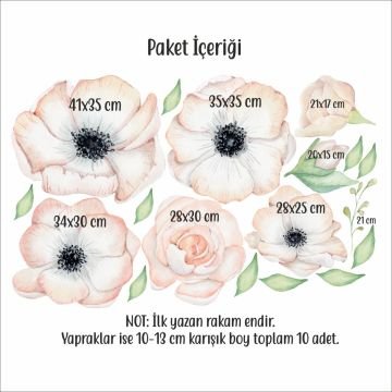 Soft Çiçekler Sticker Set