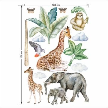 Sevgi Dolu Hayvanlar Çocuk Odası Sticker Set