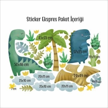 Sevimli Dinozorlar Sticker Set