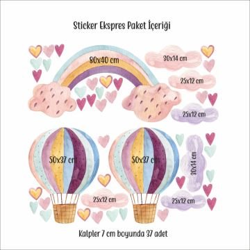 Renkli Gökyüzü Sticker Set