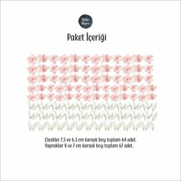 Yaz Çiçekleri ve Yapraklar Sticker Set
