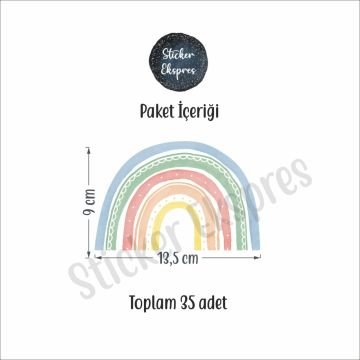 Renkli Gökkuşakları Sticker Set