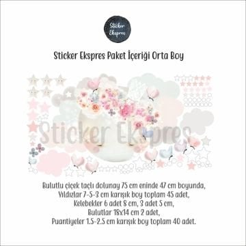 Çiçek Taçlı Dolunay Sticker Set