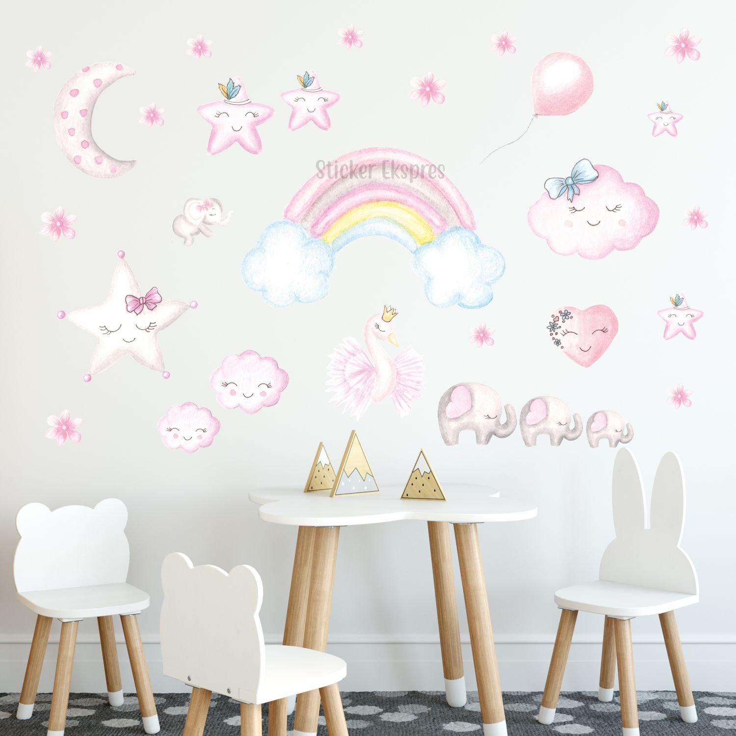 Sevimli Arkadaşlar Çocuk Odası Sticker Set