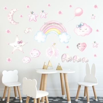 Sevimli Arkadaşlar Çocuk Odası Sticker Set