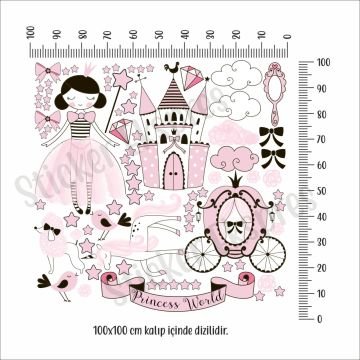 Prenseslerin Dünyası Çocuk Odası Sticker Seti