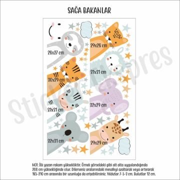 Sevimli Dostlar Sticker Seti Sağa Baksın