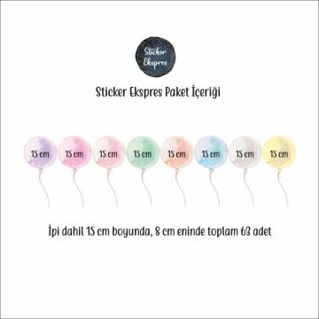 Rengarenk Uçuş Balonlar Sticker Seti