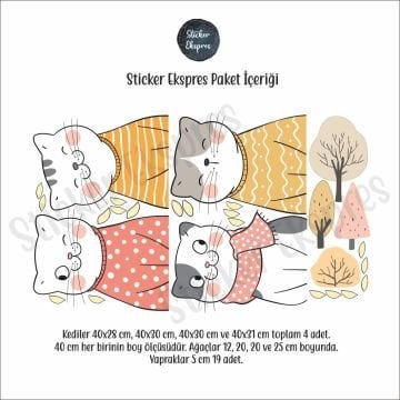 Sevimli Kediler Sticker Seti