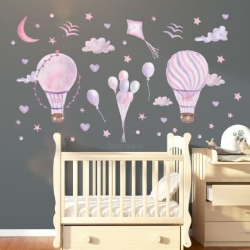 Soft Lila Pembe Rüya Balonlar Sticker Seti