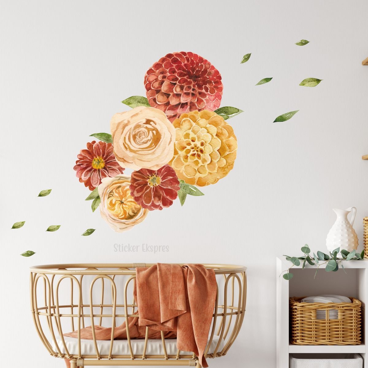 Watercolor Çiçekler Sticker Set