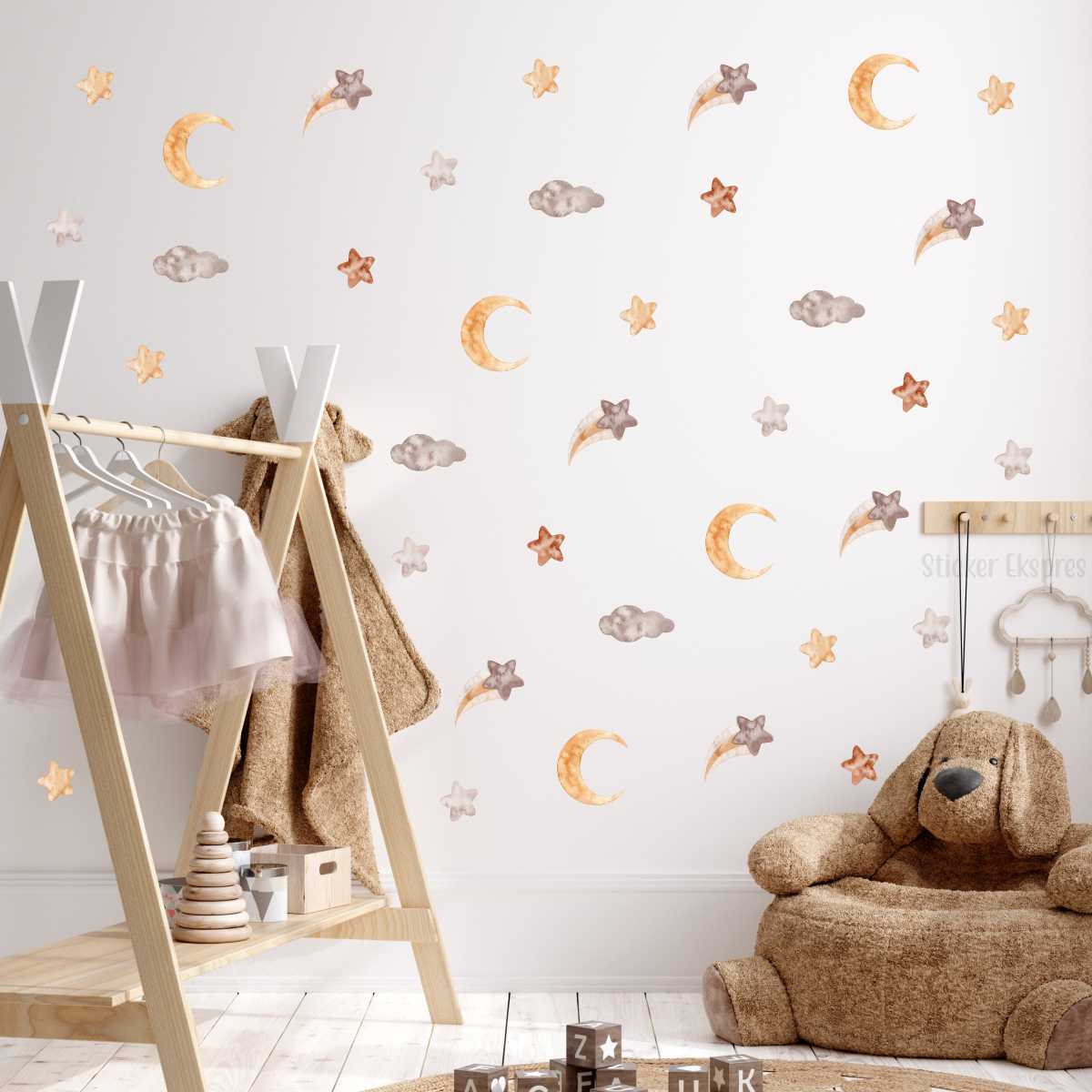 Yıldızlı Gökyüzü Çocuk Odası Sticker Seti