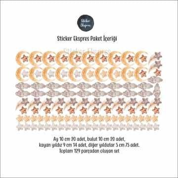 Yıldızlı Gökyüzü Çocuk Odası Sticker Seti