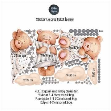 Uykucu Ayıcıklar Çocuk Odası Sticker Seti