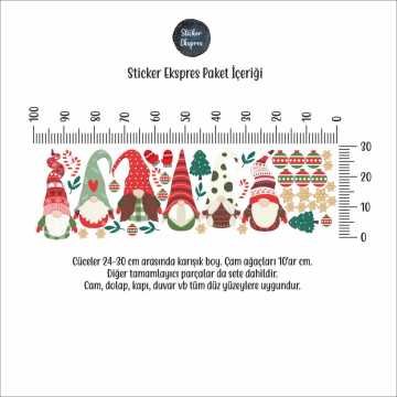 Sevimli Cüceler Yılbaşı Temalı Sticker Seti