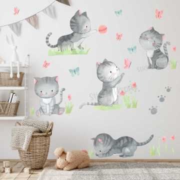Oyuncu Kediler Sticker Seti