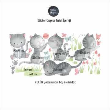 Oyuncu Kediler Sticker Seti